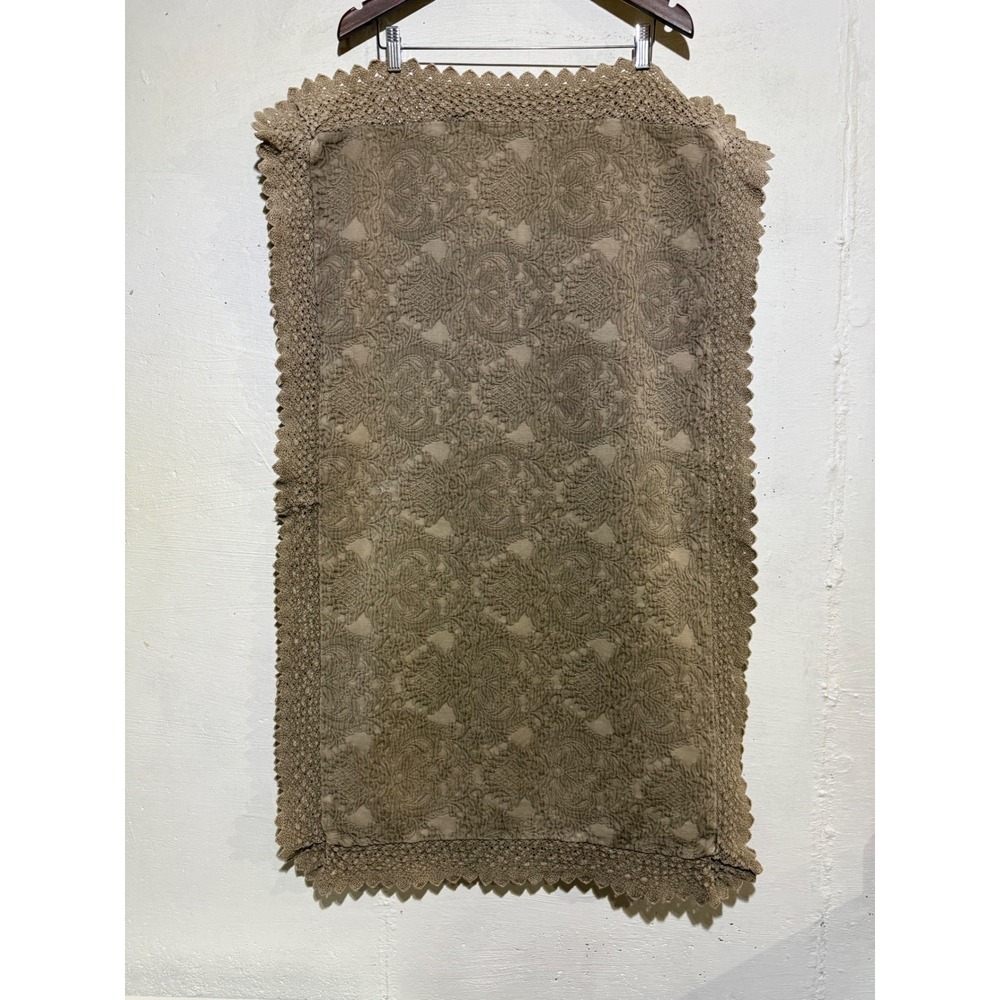 Soft Surroundings King Shams Pair 2 Taupe Cotton Matelasse Crochet Lace Portugal